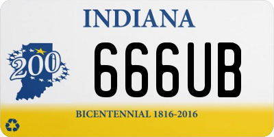 IN license plate 666UB