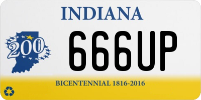 IN license plate 666UP