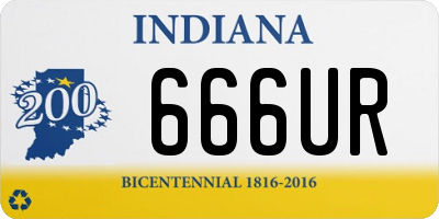 IN license plate 666UR