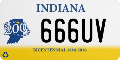IN license plate 666UV