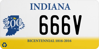 IN license plate 666V