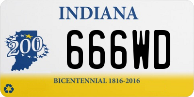 IN license plate 666WD