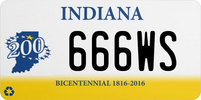 IN license plate 666WS