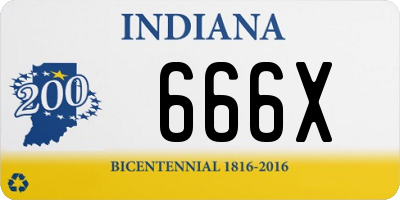 IN license plate 666X