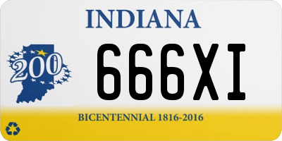 IN license plate 666XI