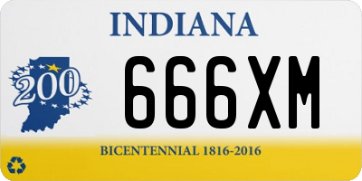 IN license plate 666XM