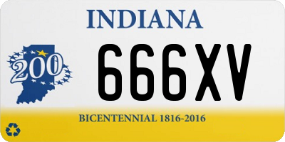 IN license plate 666XV