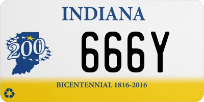 IN license plate 666Y