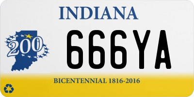 IN license plate 666YA