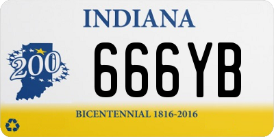 IN license plate 666YB