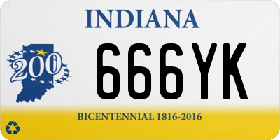 IN license plate 666YK