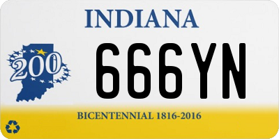 IN license plate 666YN