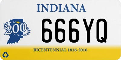 IN license plate 666YQ