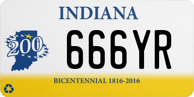 IN license plate 666YR