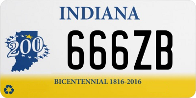 IN license plate 666ZB