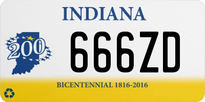 IN license plate 666ZD