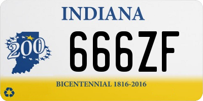 IN license plate 666ZF