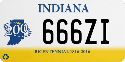 IN license plate 666ZI