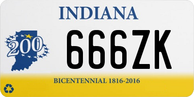 IN license plate 666ZK