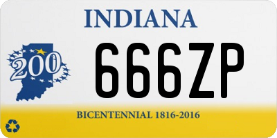 IN license plate 666ZP