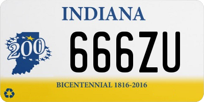 IN license plate 666ZU