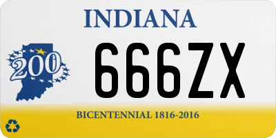IN license plate 666ZX