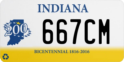 IN license plate 667CM