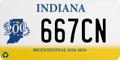 IN license plate 667CN