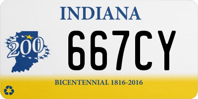 IN license plate 667CY