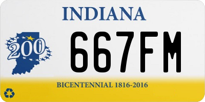 IN license plate 667FM