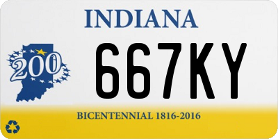 IN license plate 667KY