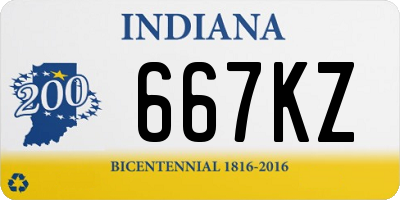 IN license plate 667KZ