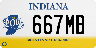 IN license plate 667MB