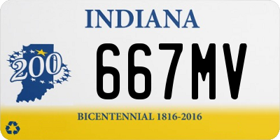 IN license plate 667MV