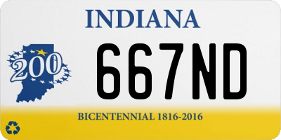 IN license plate 667ND