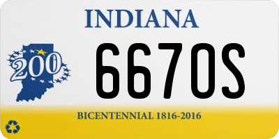 IN license plate 667OS