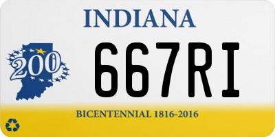 IN license plate 667RI