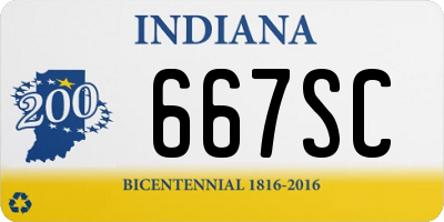 IN license plate 667SC