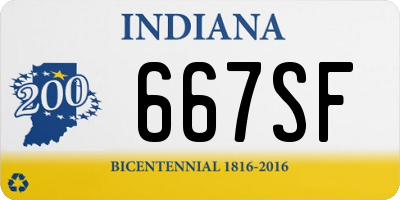 IN license plate 667SF