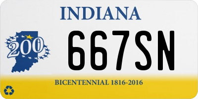 IN license plate 667SN