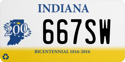 IN license plate 667SW