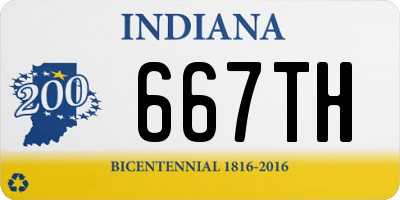 IN license plate 667TH