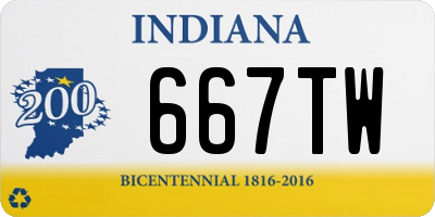 IN license plate 667TW