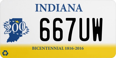 IN license plate 667UW