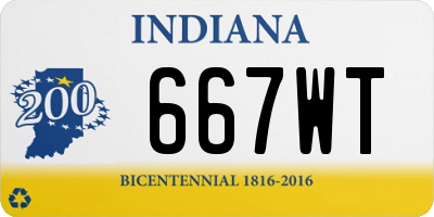IN license plate 667WT