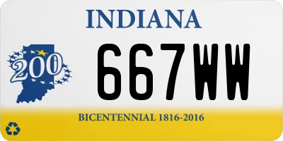 IN license plate 667WW