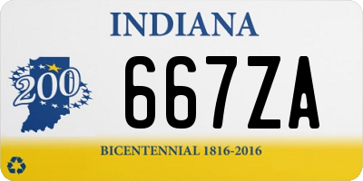 IN license plate 667ZA