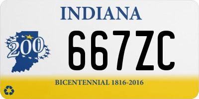IN license plate 667ZC