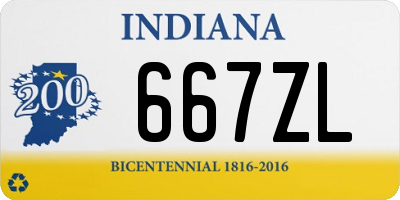 IN license plate 667ZL