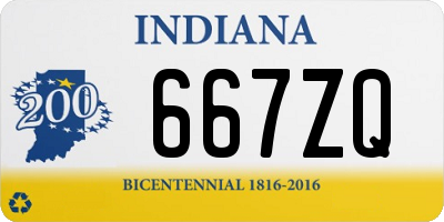 IN license plate 667ZQ